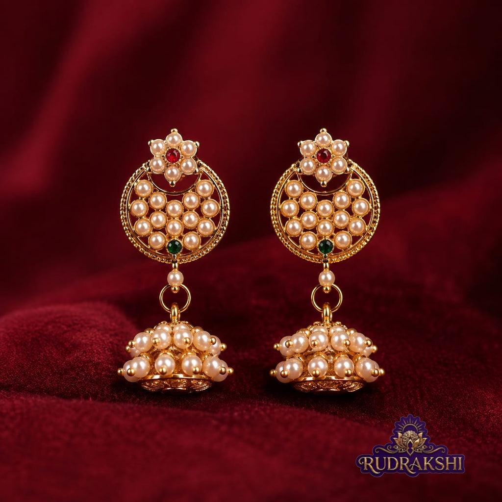 RUDRAKSHI JHUMKA EARRINGS