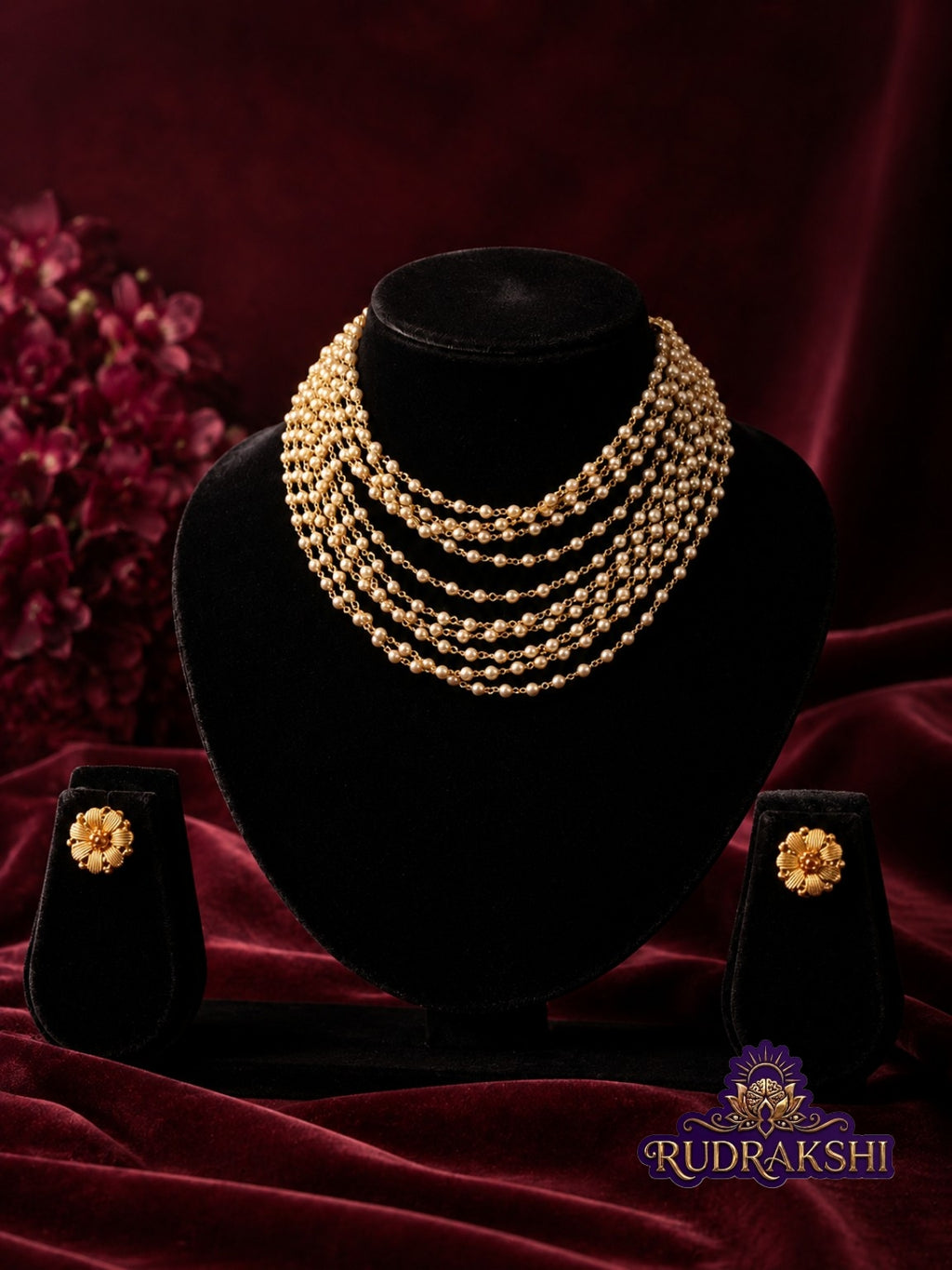RUDRAKSHI PEARL NECKLACE