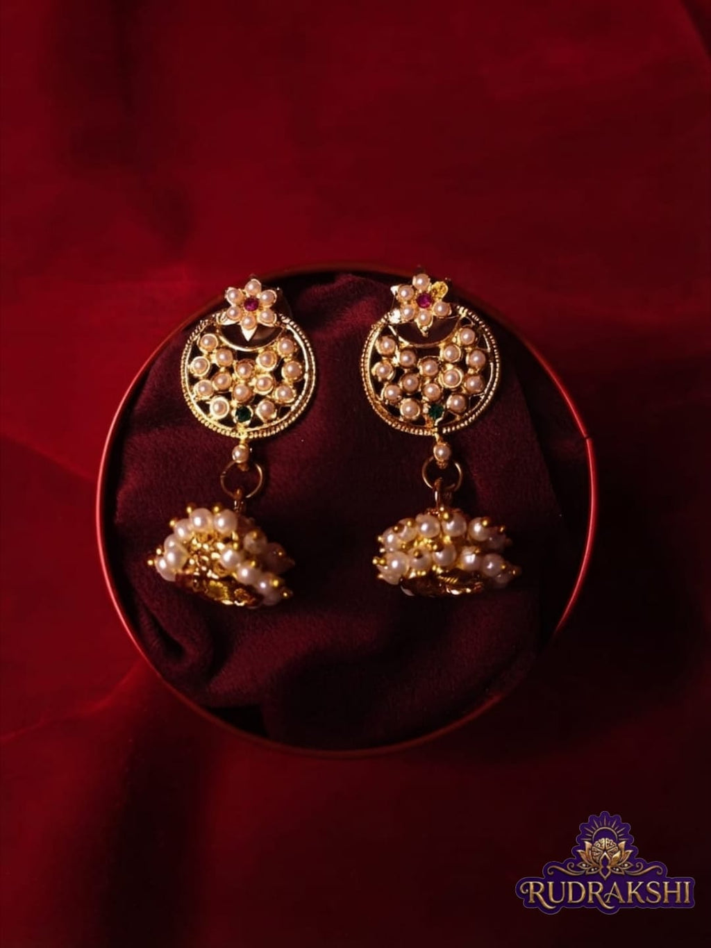 RUDRAKSHI JHUMKA EARRINGS