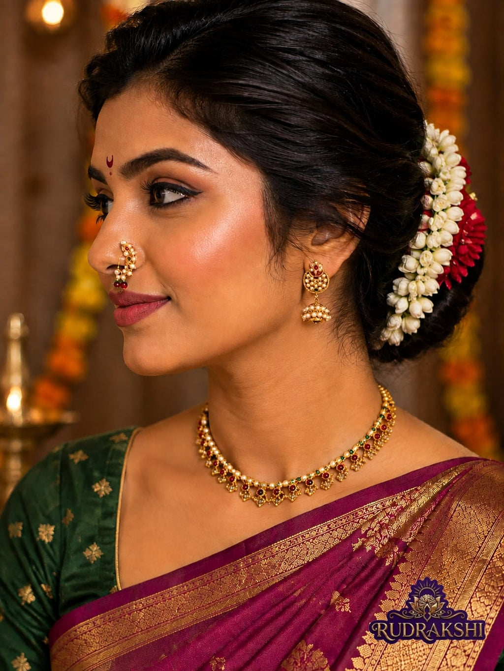 RUDRAKSHI JHUMKA EARRINGS
