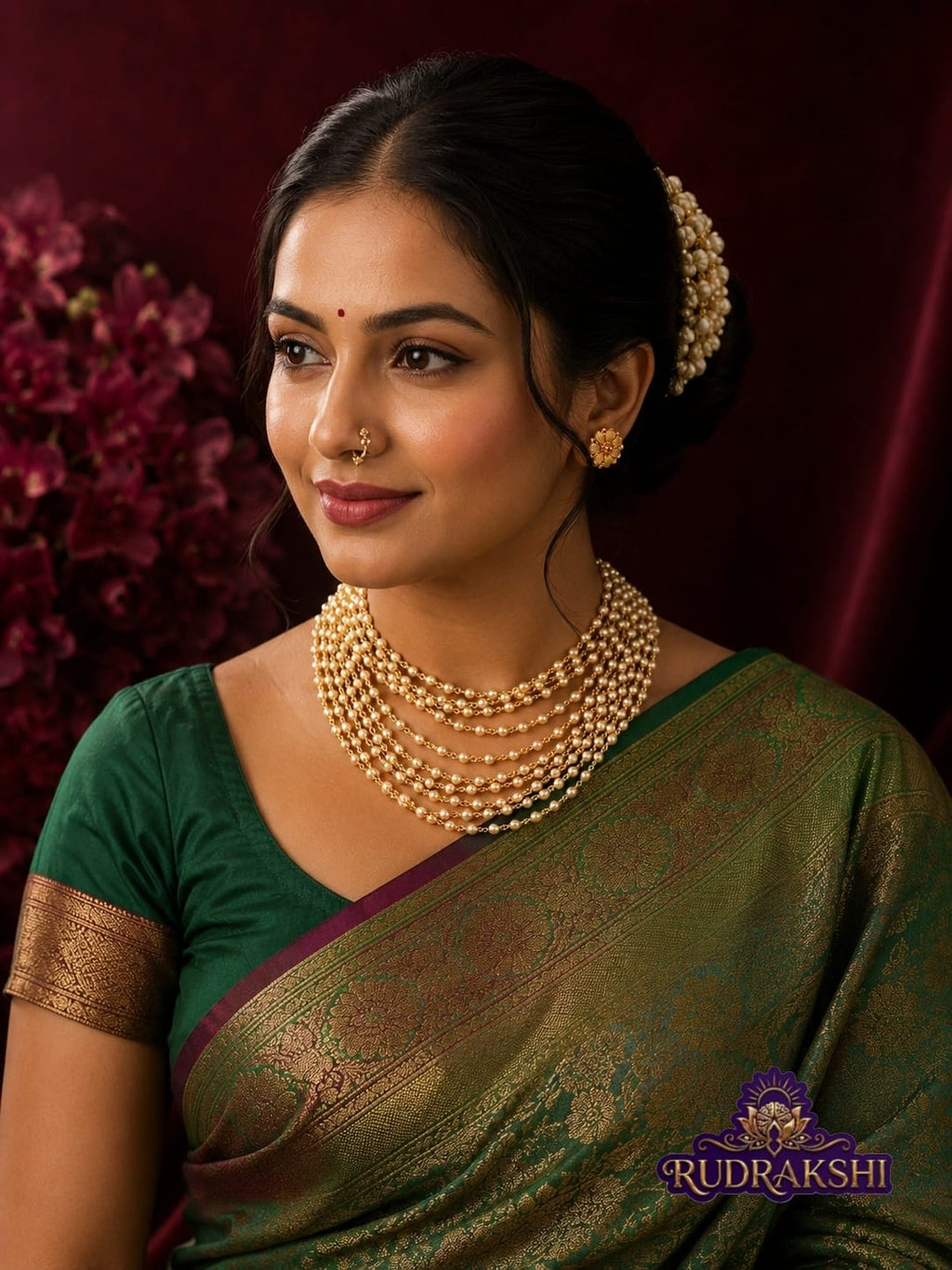 RUDRAKSHI PEARL NECKLACE