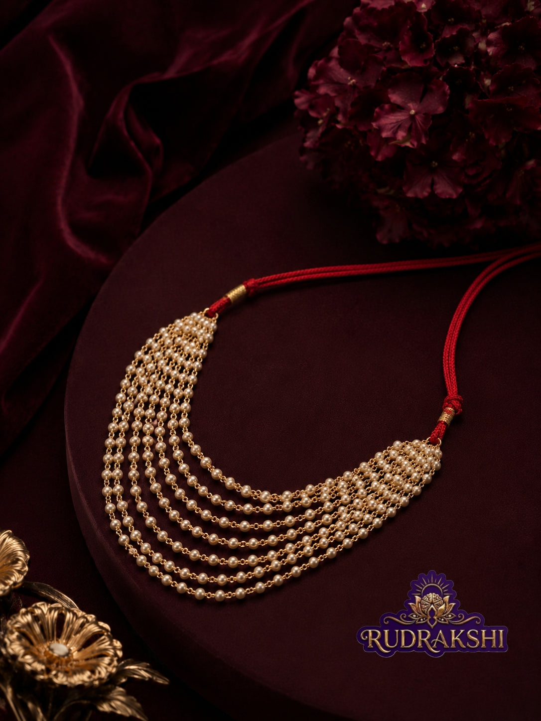 RUDRAKSHI PEARL NECKLACE